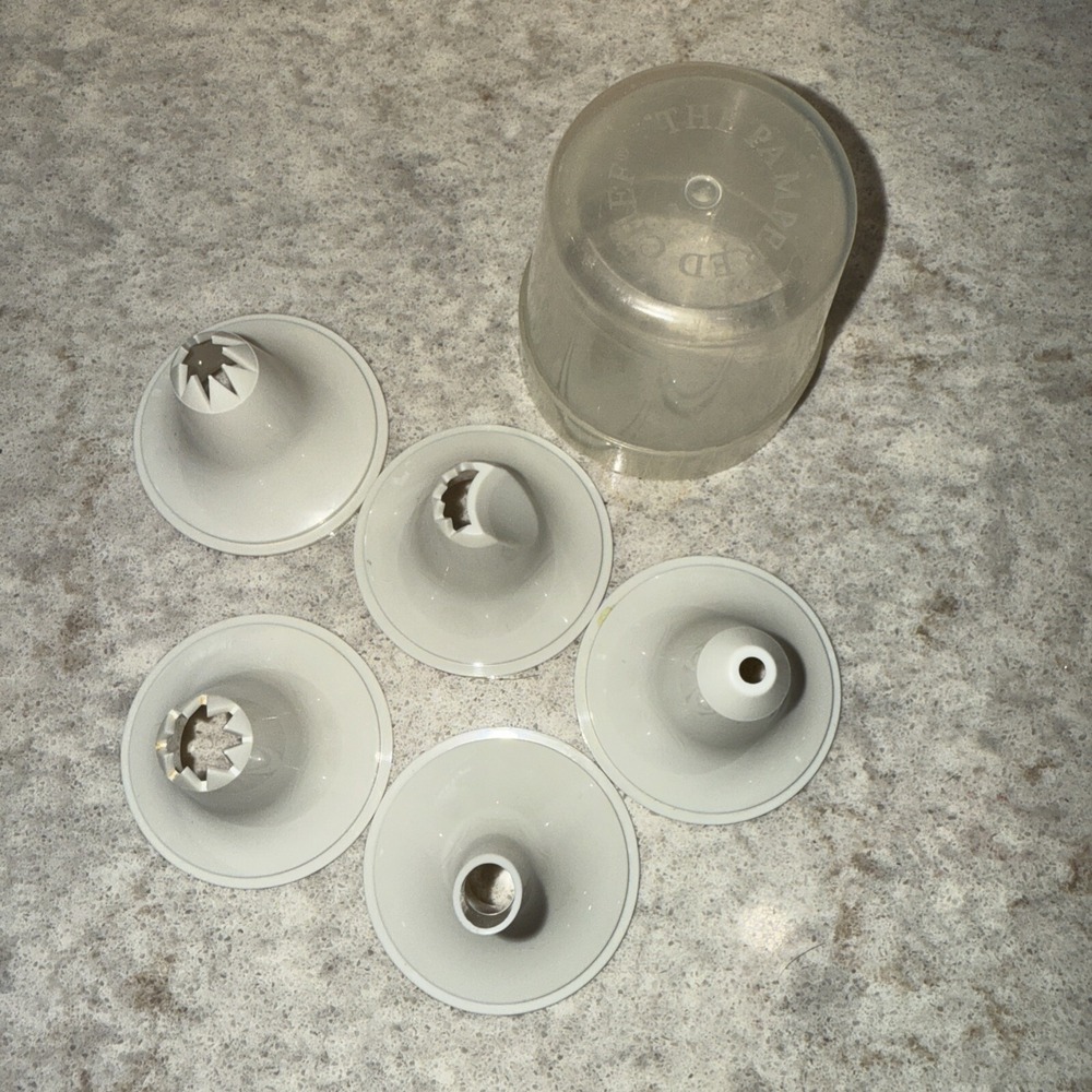 Pampered Chef 1778 Easy Accent Decorator 5 TIPS & Cap ONLY Replacement Parts